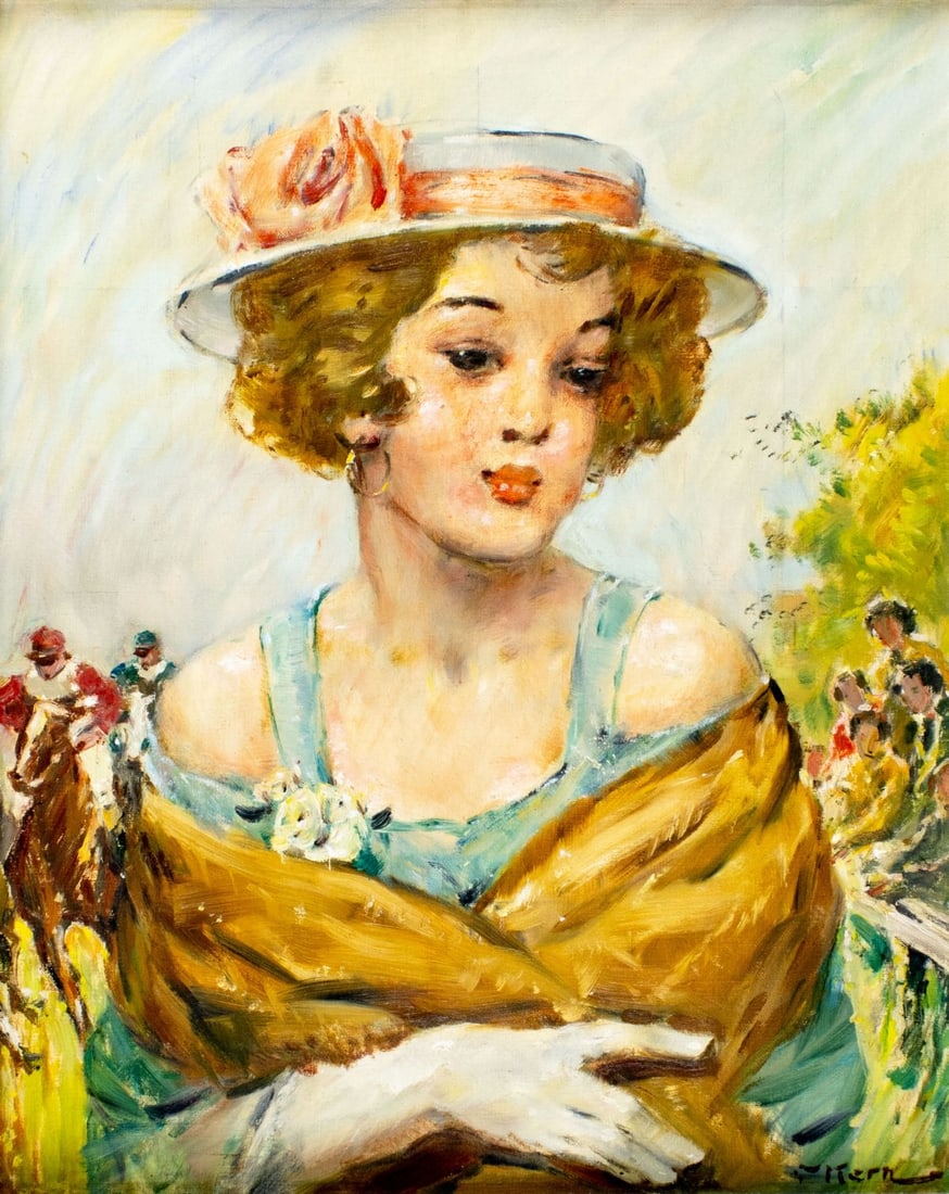 Vintage 20C American oil painting signed (1 of 12)