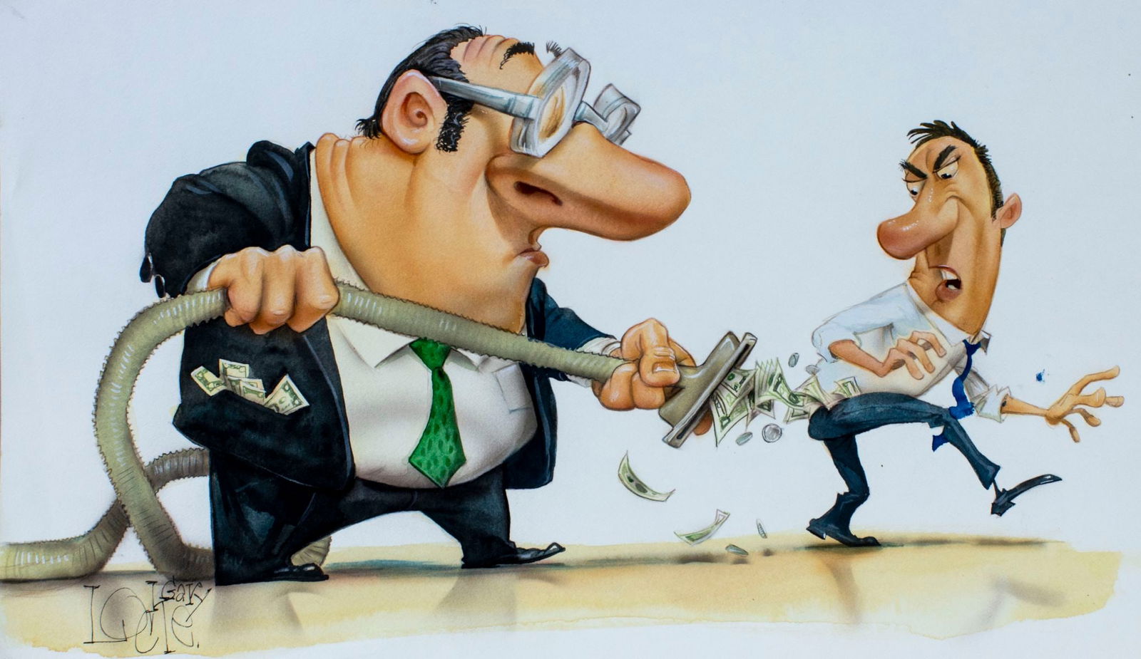 Gary Locke (MO,b 1963) gouache painting (1 of 12)