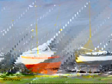 Robert Waltsak (NJ,b 1944) oil painting