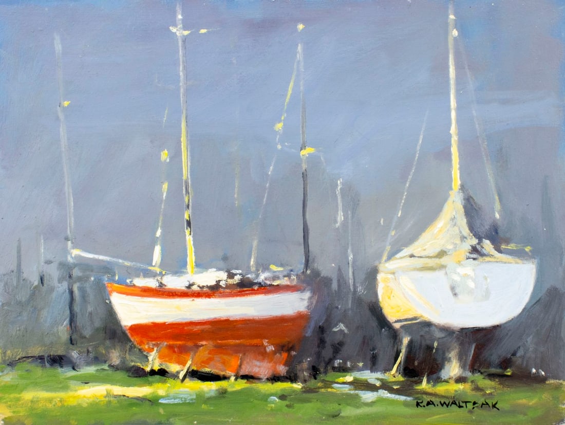 Robert Waltsak (NJ,b 1944) oil painting