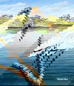 Thomas C Wood (US,20/21C) gouache painting