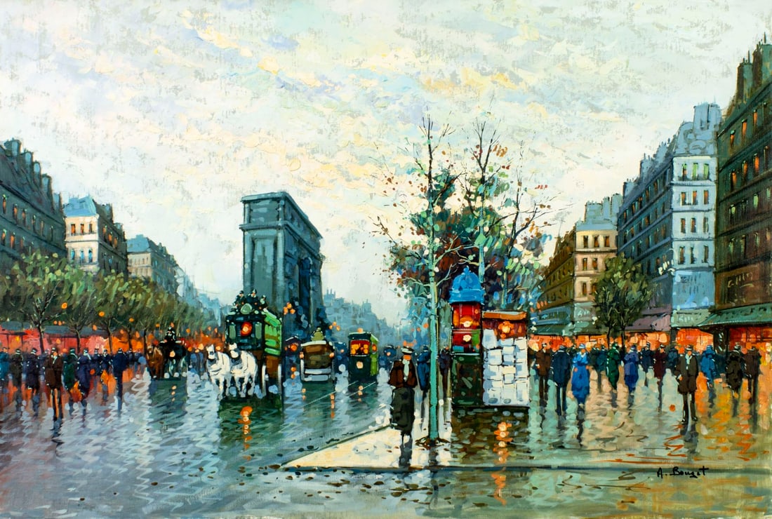 A Bouget (France,20C) oil painting (1 of 13)