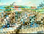 Joseph Remlinger (NJ,PA,1909-1967) colored pencil painting