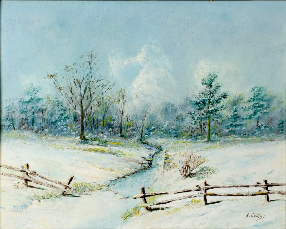 ATTRIB Earl Collins (CT,NY,1925-1992) oil painting (1 of 12)