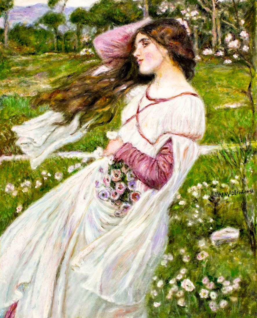 AFTER John William Waterhouse (UK,Italy,1849-1917) oil painting (1 of 12)