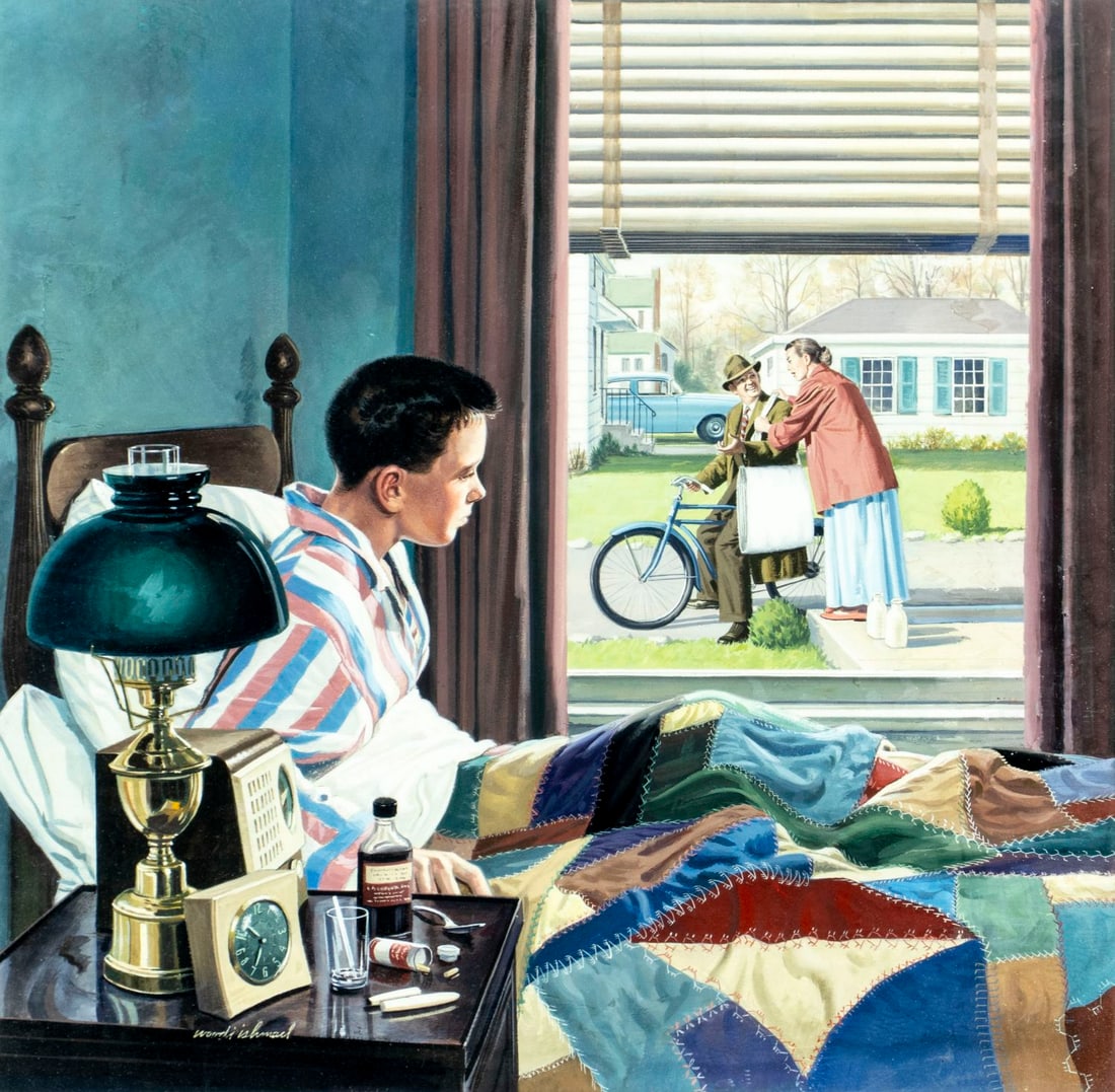 Woodi Ishmael (AL,1914-1995) gouache painting (1 of 12)