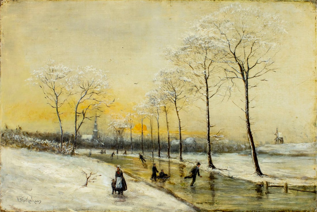 Heinz Flockenhaus (German,1856-1917) oil painting antique (1 of 14)