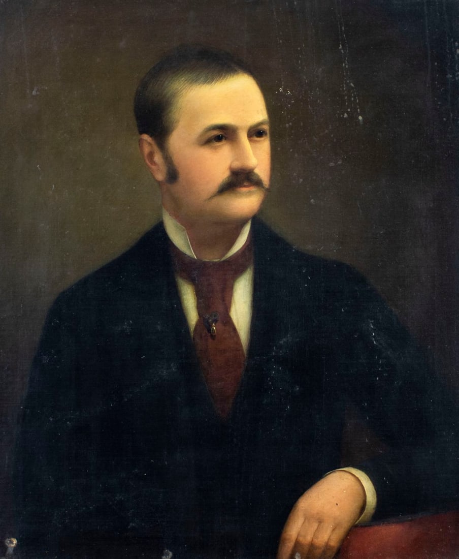 Antique 19C American oil painting (1 of 10)