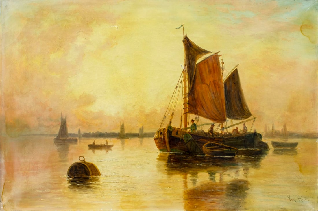 Joachim Van Hier (Austria,1834-1905) oil painting antique (1 of 12)