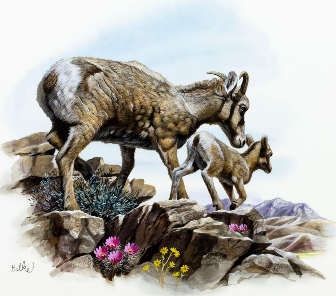 Don Balke (NC,1933-?) gouache painting (1 of 13)