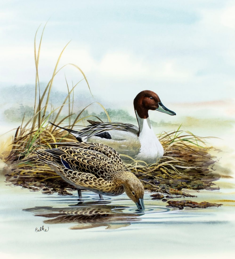 Don Balke (NC,1933-?) gouache painting (1 of 13)