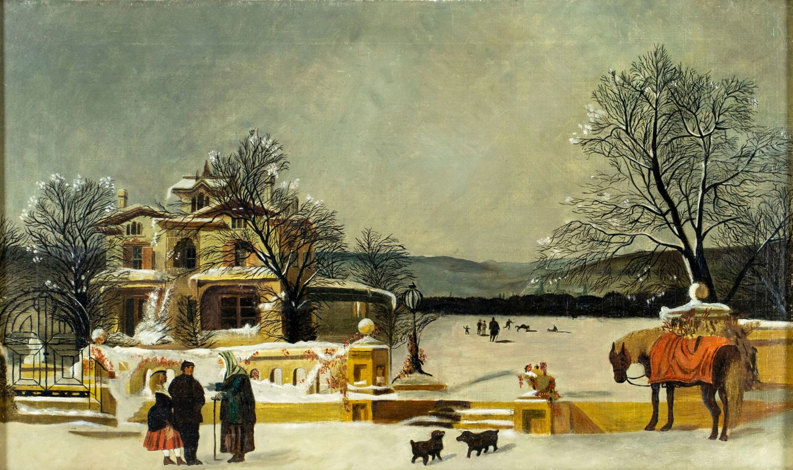 Antique 19C NY oil painting (1 of 13)