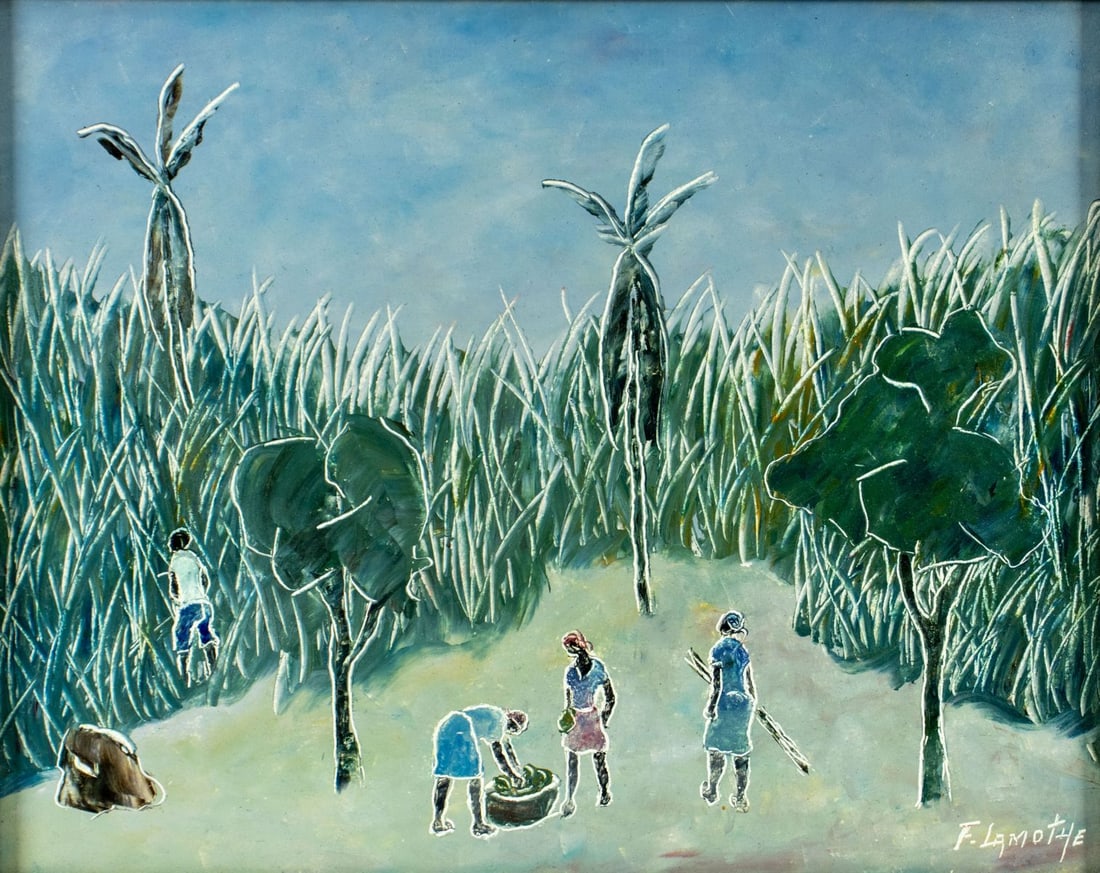Fritz Lamothe (Haiti,1933-?) oil painting (1 of 12)