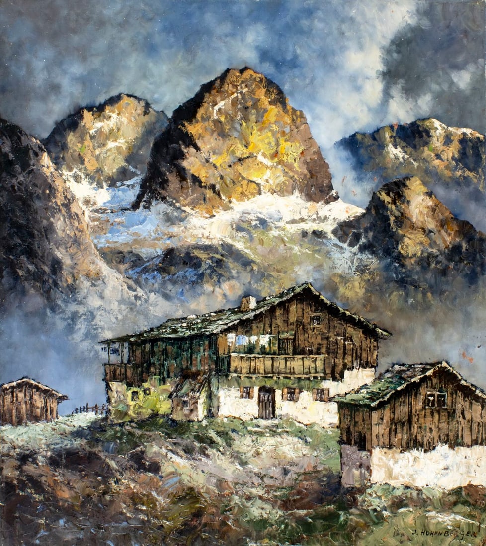 J Hohenberger (German,1911-?) oil painting (1 of 13)