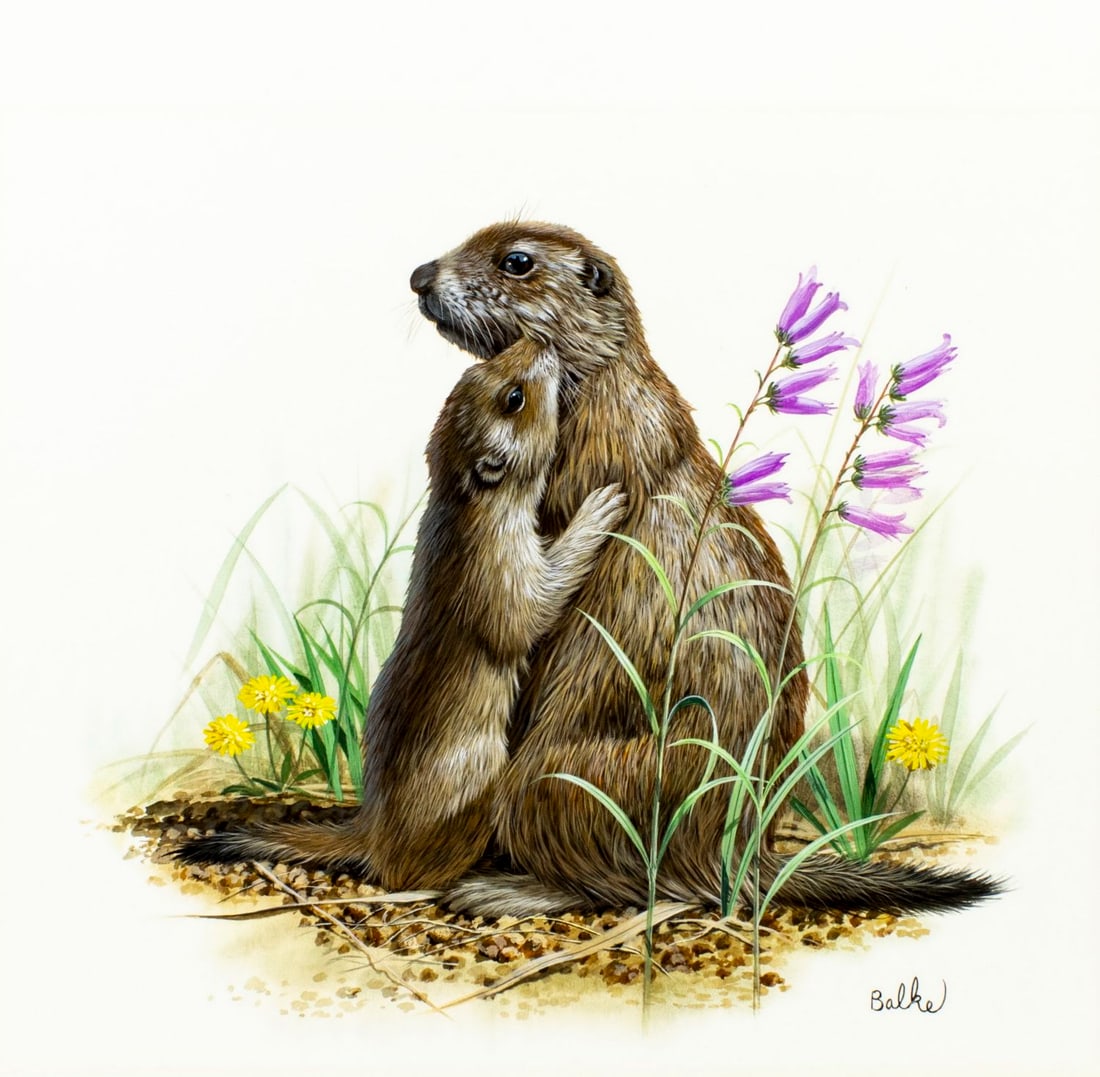 Don Balke (NC,1933-?) gouache painting (1 of 13)