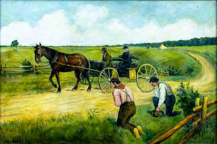 AFTER Joseph Kavanagh (Irish,French,1856-1918) oil painting antique (1 of 12)