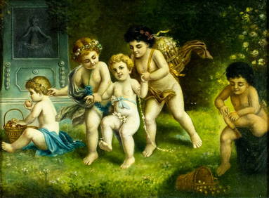 Antique 19C American oil painting (1 of 11)