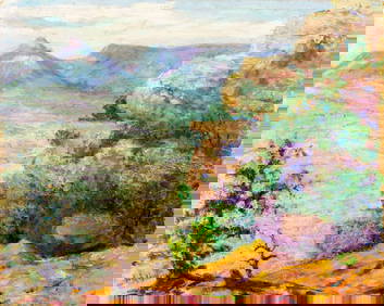 Lester Gillette (KS,MA,OH,1855-1940) oil painting antique (1 of 12)