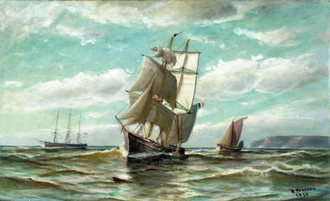 Robert Pearson (US,?-1891) oil painting antique (1 of 12)