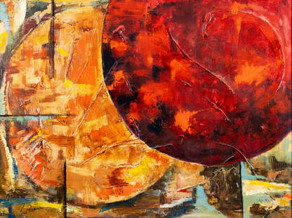 Pios Rodaman (FL,Brazil,b 1953) acrylic painting: ARTIST: Pios Rodaman (Florida, Brazilian, born 1953) TITLE: Body 2 (titled on verso) YEAR: 2005 MEDIUM: acrylic on board CONDITION: Very good. No visible inpaint under UV light. Some small damages to