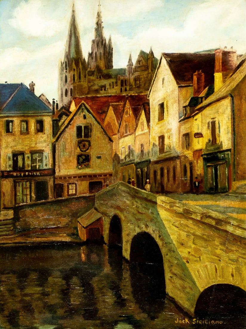 Jack Siciliano (Europe,mid 20C) oil painting (1 of 12)