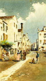 Alberto Prosdocimi (Italy,1852-1925) watercolor painting antique (1 of 12)