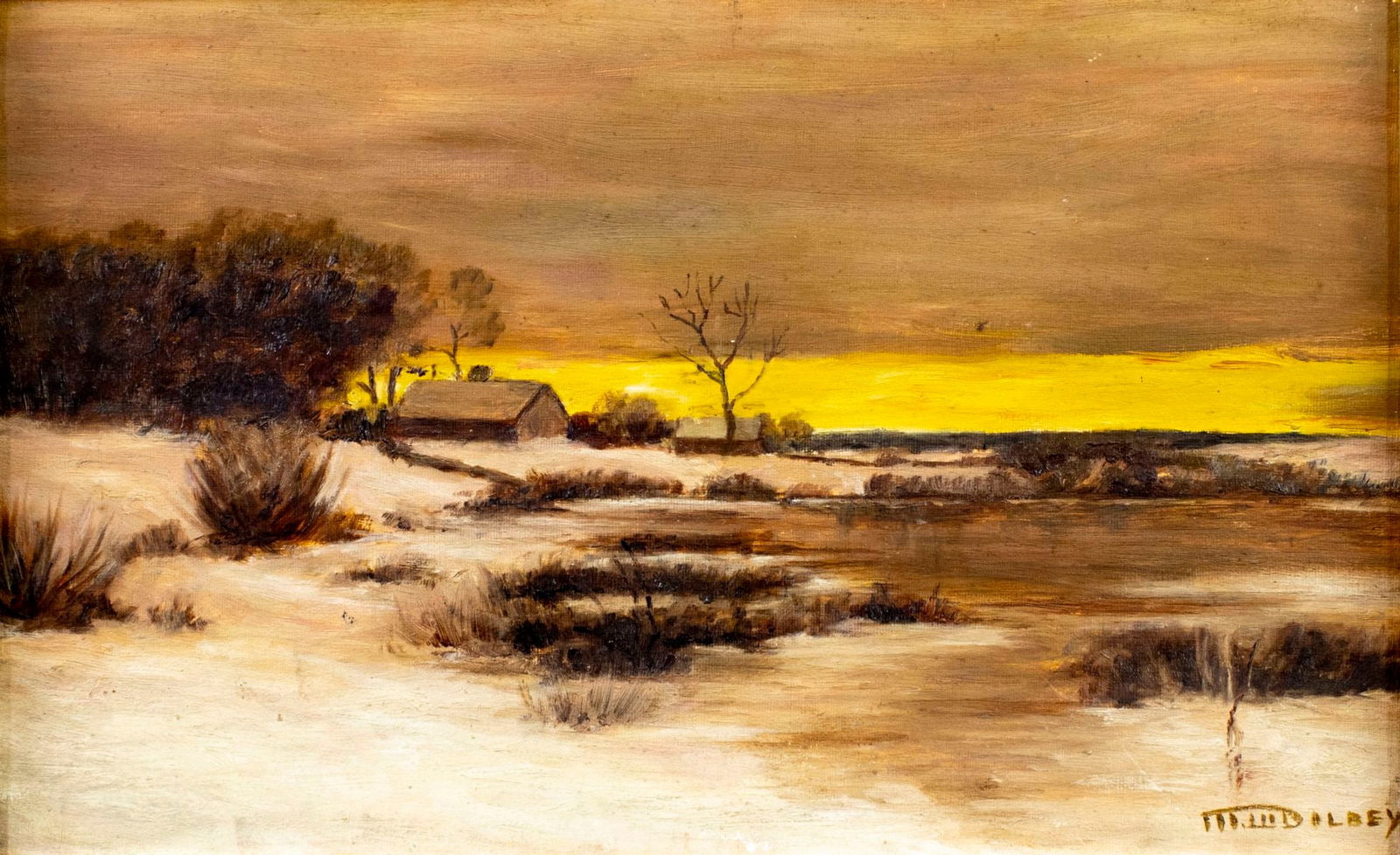 M W Dolbey (US,19C) oil painting antique (1 of 12)