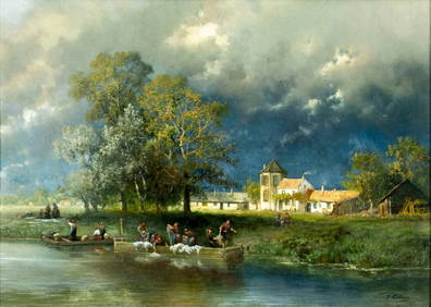 Jean Julien Godenne (France,1830-1926) oil painting antique (1 of 13)