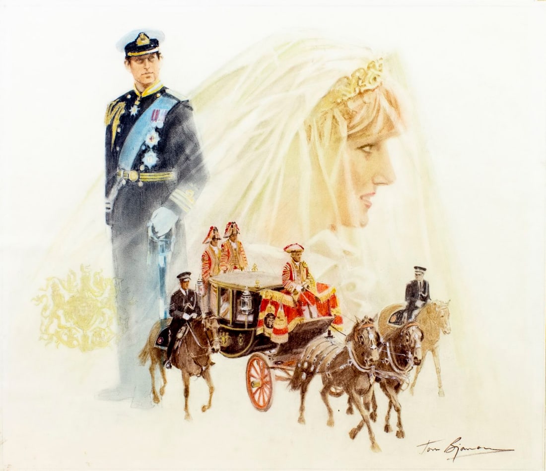 Tom Bjarnason (Canada,1925-2009) colored pencil painting (1 of 12)