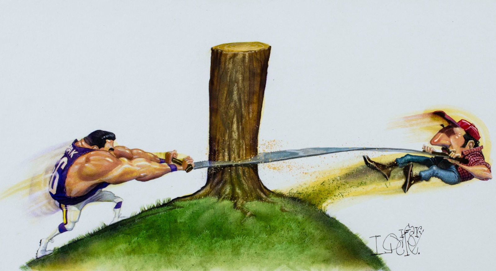 Gary Locke (MO,b 1963) gouache painting (1 of 13)