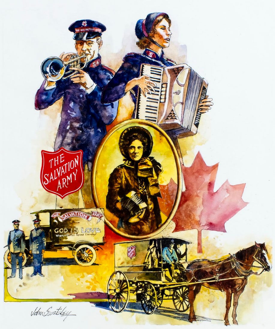 John Swatsley (US,1937-?) watercolor painting (1 of 12)