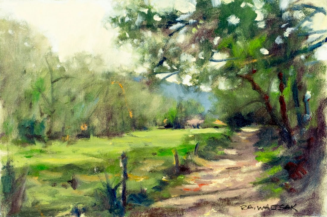 Robert Waltsak (NJ,b 1944) oil painting: ARTIST: Robert Alan Waltsak (New Jersey, born 1944) TITLE: Countryside Landscape YEAR: 2001 MEDIUM: oil on canvas CONDITION: Would benefit from cleaning.