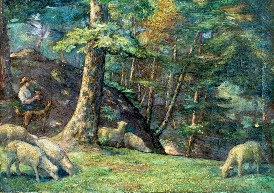 ATTRIB Fritz Precht (NY,19C) oil painting antique (1 of 12)