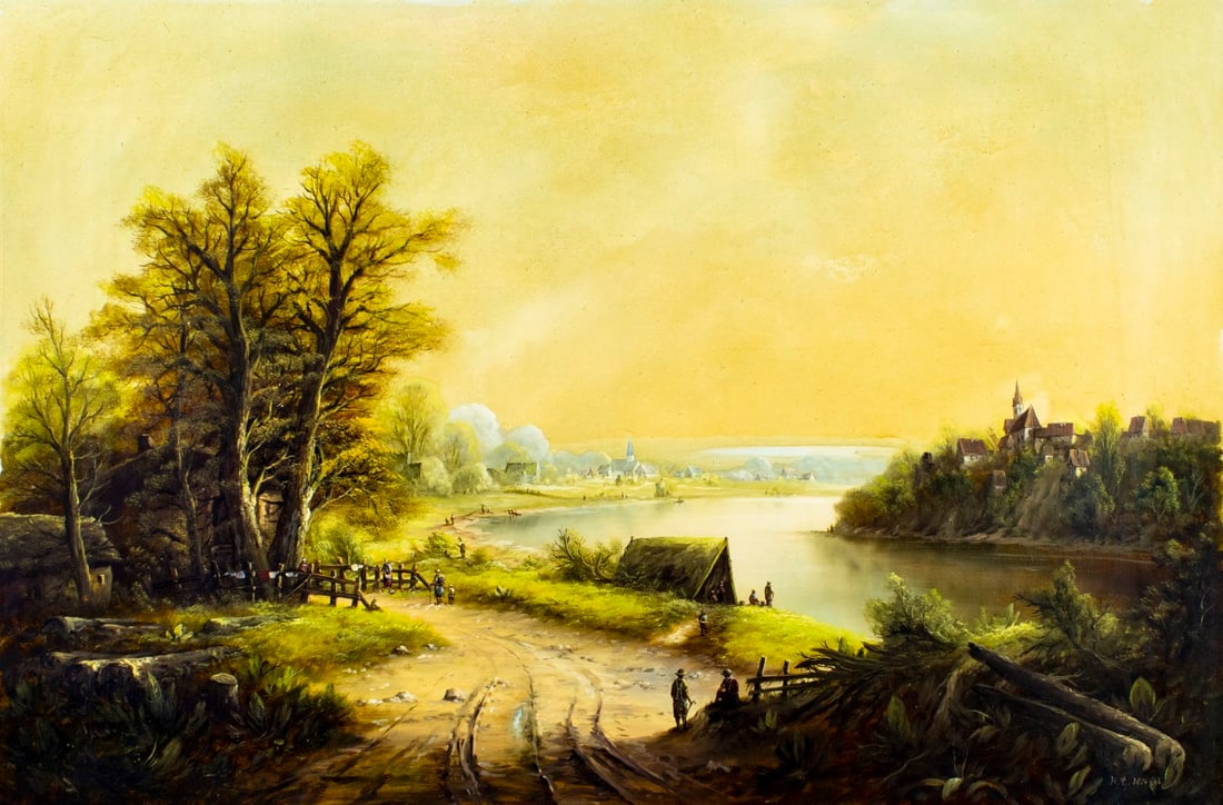 H G Kiesel (German,20C) oil painting (1 of 13)