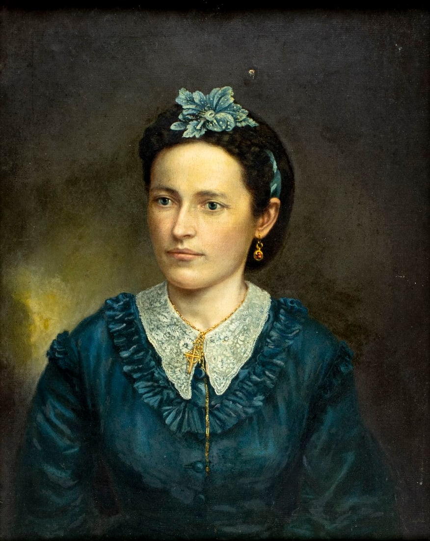 Antique 19C American oil painting (1 of 11)