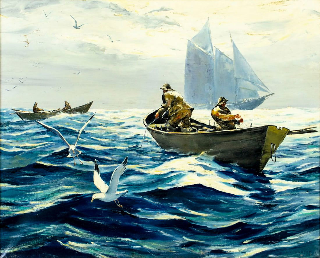 Carl Gilbert (NY,NH,1882-1959) oil painting (1 of 13)