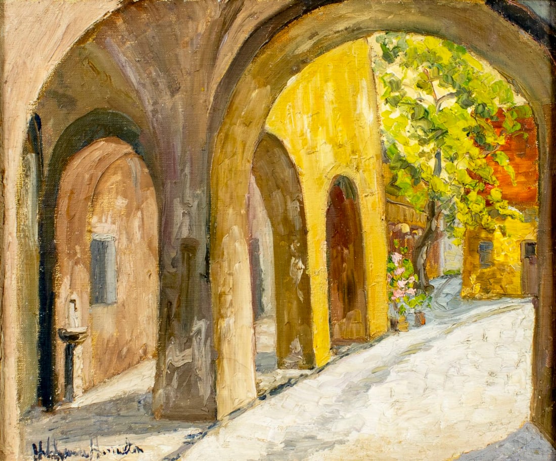 Hildegarde Hamilton (FL,VA,1898-1970) oil painting (1 of 12)