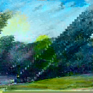 Robert Waltsak (NJ,b 1944) oil painting: ARTIST: Robert Alan Waltsak (New Jersey, born 1944) TITLE: Forest Landscape MEDIUM: oil on canvas CONDITION: Few very minor scratches/paint losses. No visible inpaint under