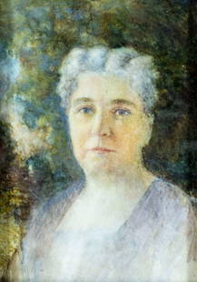 Antique early 20C British watercolor painting: ARTIST: - (United Kingdom, 19/20 centuries) TITLE: Portrait of Woman MEDIUM: watercolor on board CONDITION: Very good. Framed under the glass. ART SIZE: