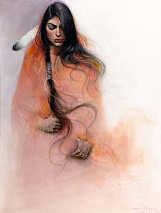 Ozz Franca (CA,Brazil,1928-1991) oil painting: ARTIST: Ozz Franca (California, Brazilian, 1928 - 1991) TITLE: Study for Lulu (titled on verso) YEAR: 1990 MEDIUM: oil on canvas CONDITION: One small s