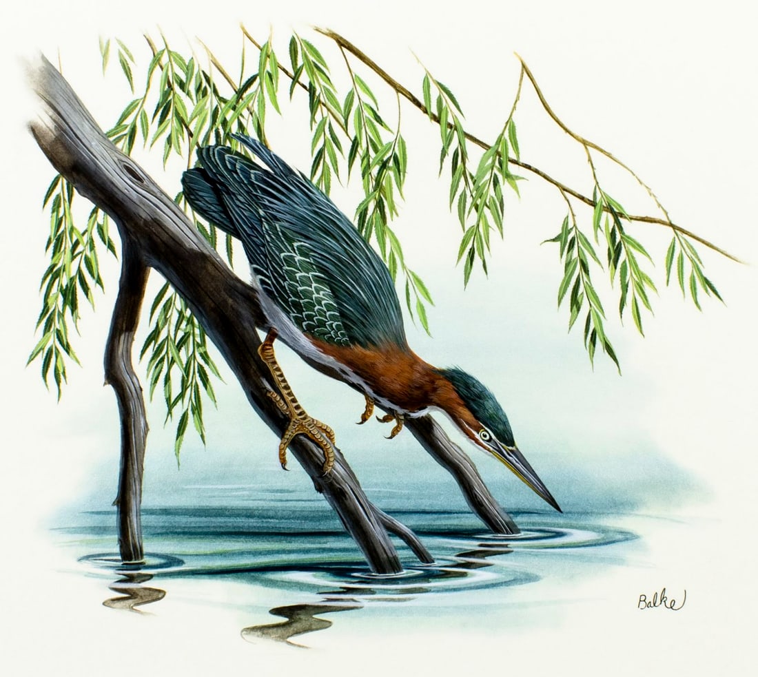 Don Balke (NC,1933-?) gouache painting (1 of 14)