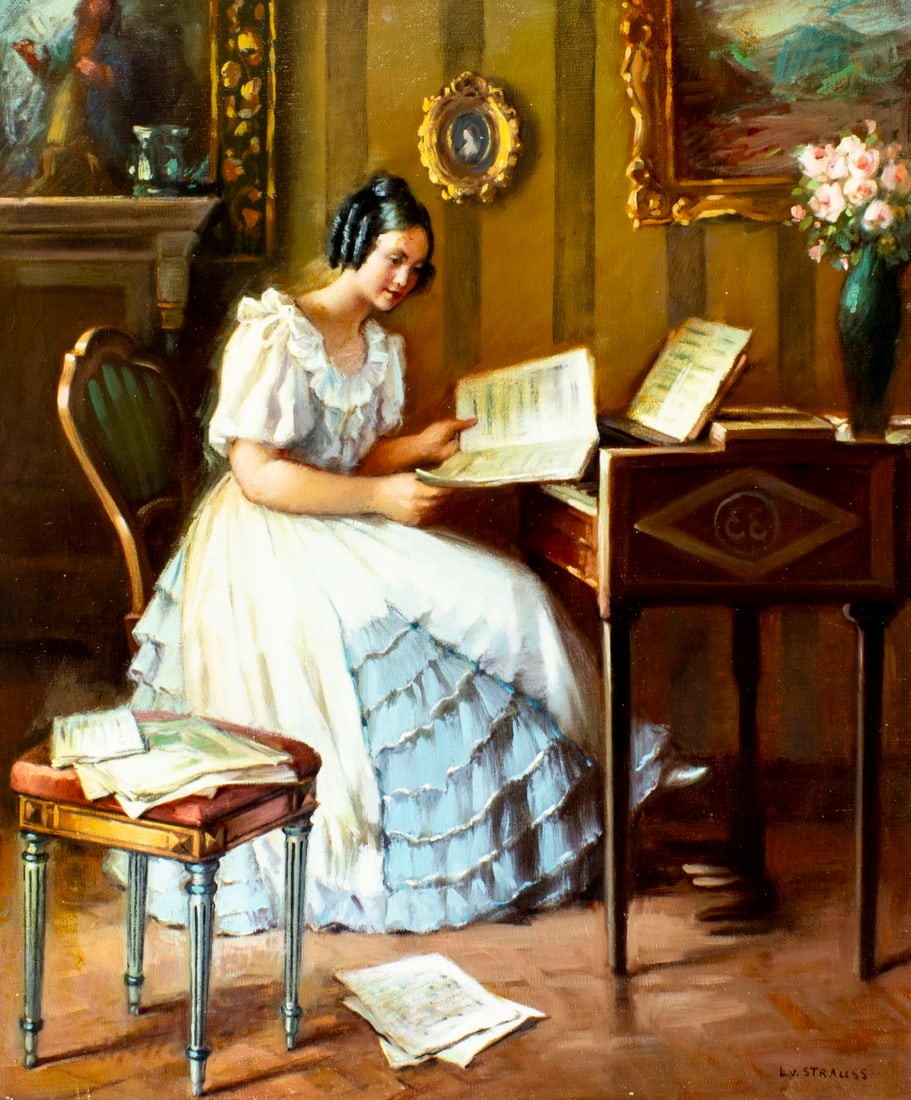 L V Strauss (German,20C) oil painting (1 of 13)