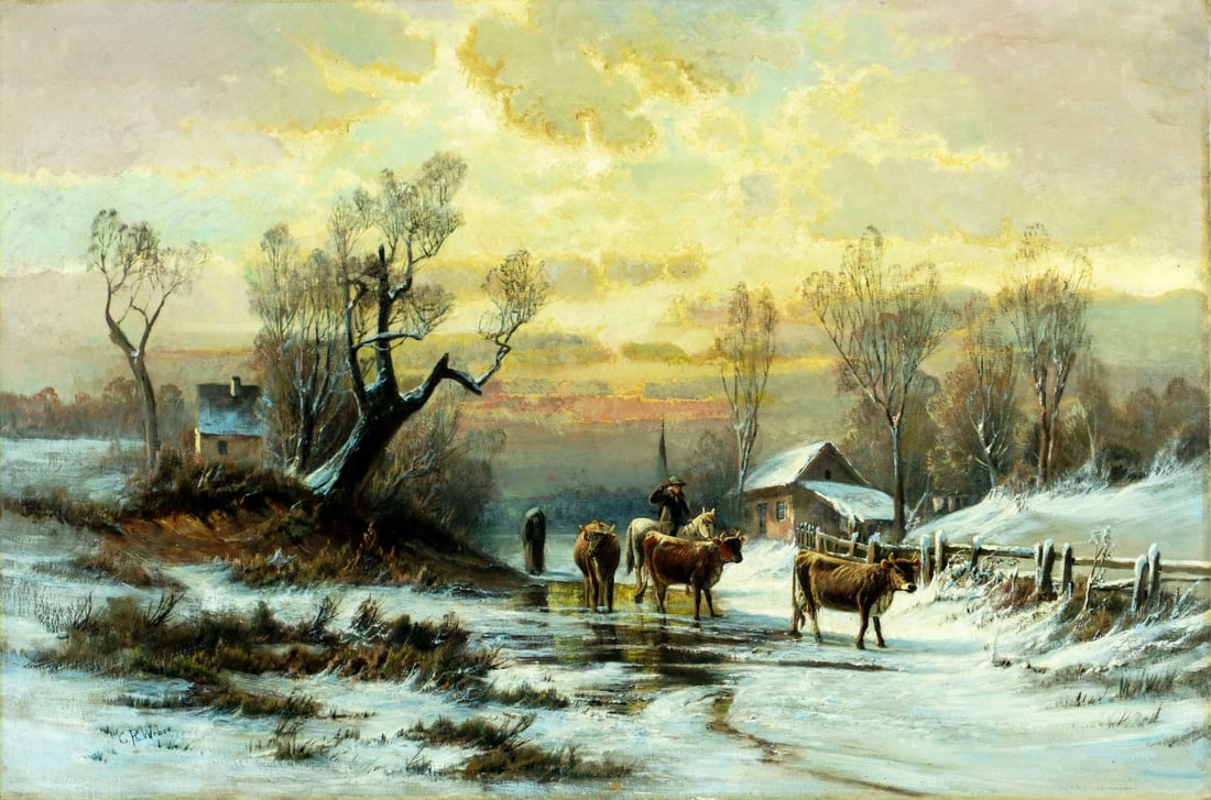 Carl Philipp Weber (PA,German,1849-1922) oil painting antique (1 of 12)