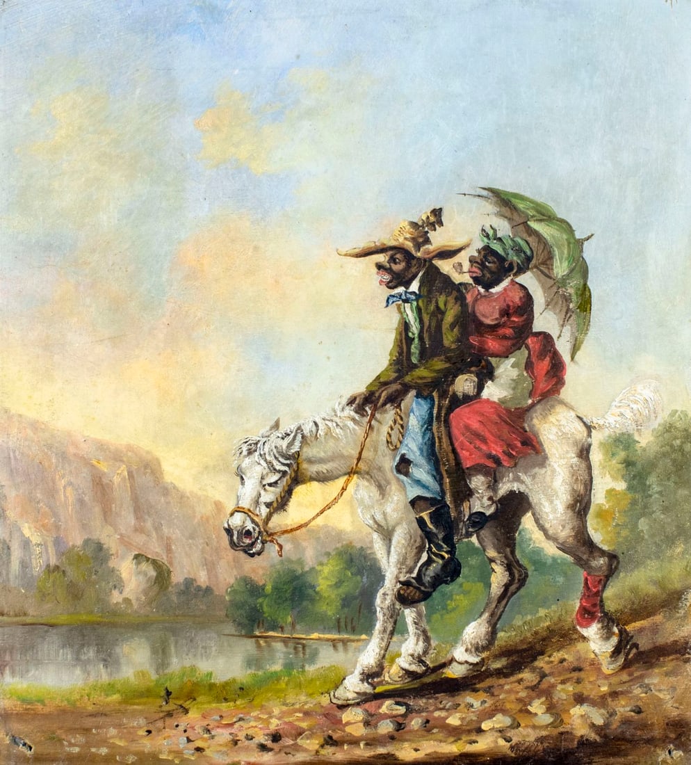 Antique early 20C American oil painting (1 of 13)