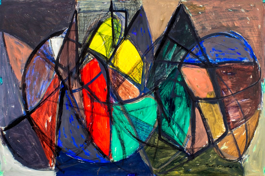 Martin Rosenthal (NY,MA,1899-1974) mixed media painting (1 of 12)