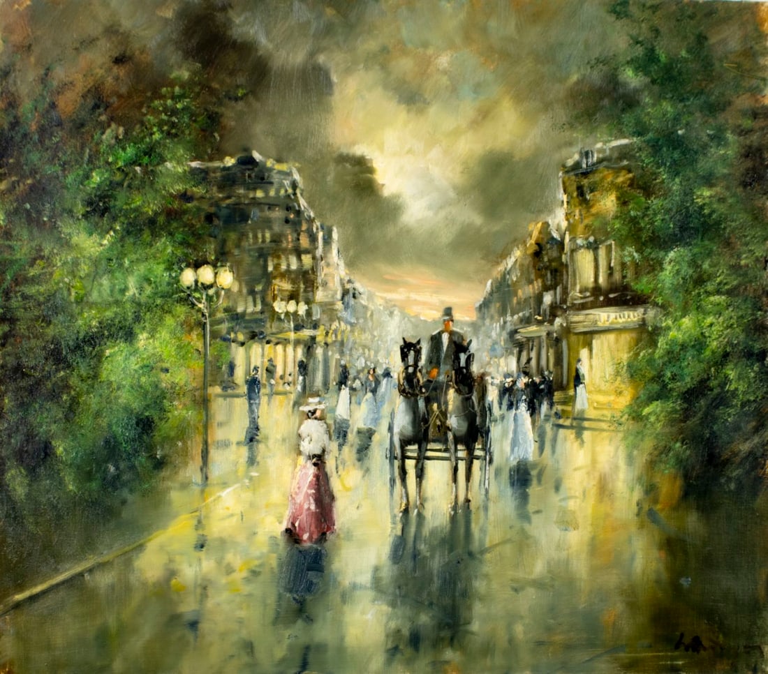 F Menzinger (German,20C) oil painting (1 of 13)