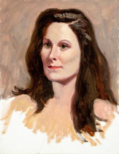 George Holloway (NJ,20C) oil painting: ARTIST: George R Holloway (New Jersey, 20 century) TITLE: Portrait of Woman MEDIUM: oil on canvas board CONDITION: Few minor scratches/paint losses. No visible inpaint under UV light. ART SIZE: 18 x