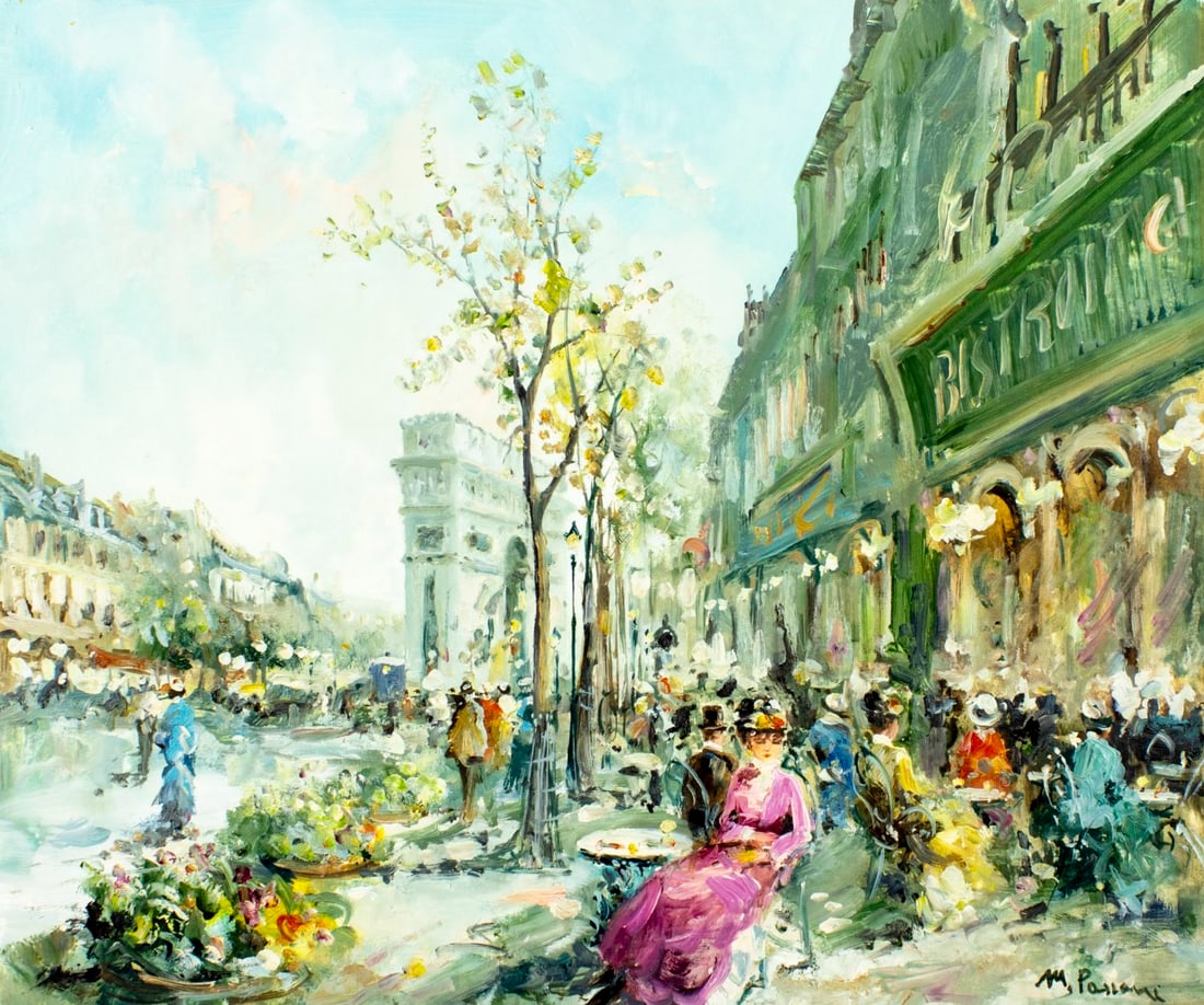 Mario Passoni (Italy,France,1929-?) oil painting (1 of 13)