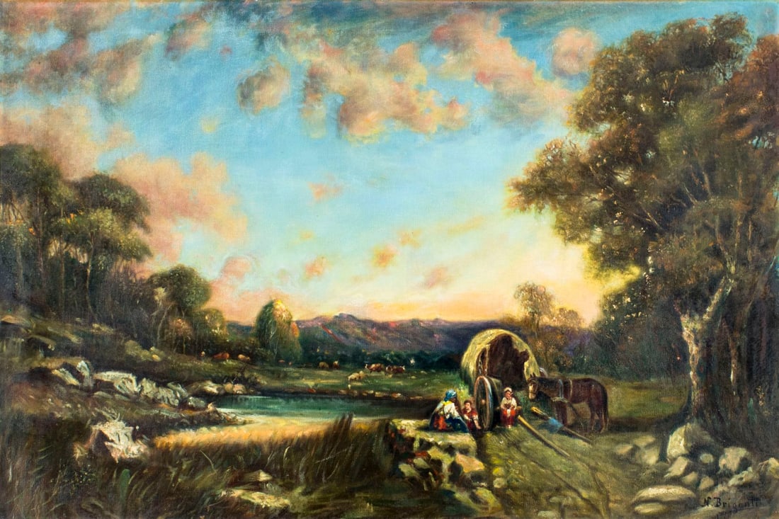 Nicholas Briganti (MA,Italy,1861-1944) oil painting antique (1 of 17)