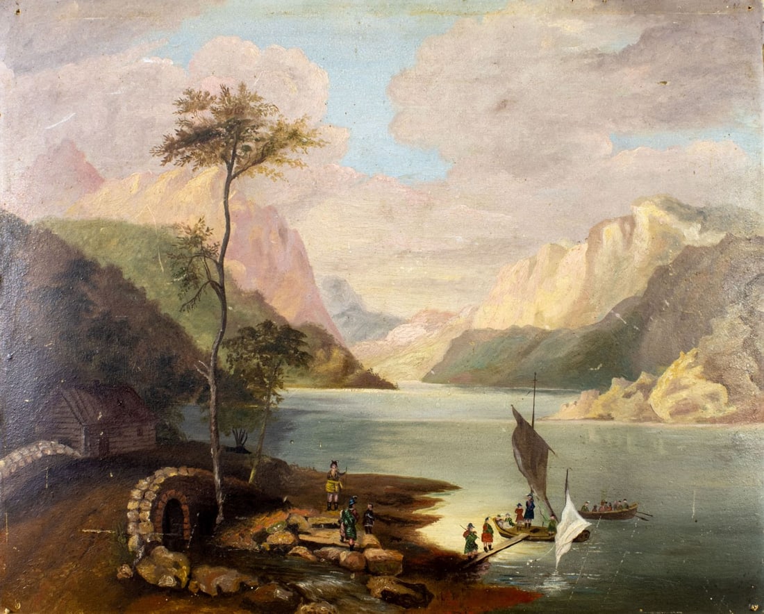 Antique early 20C European oil painting (1 of 11)